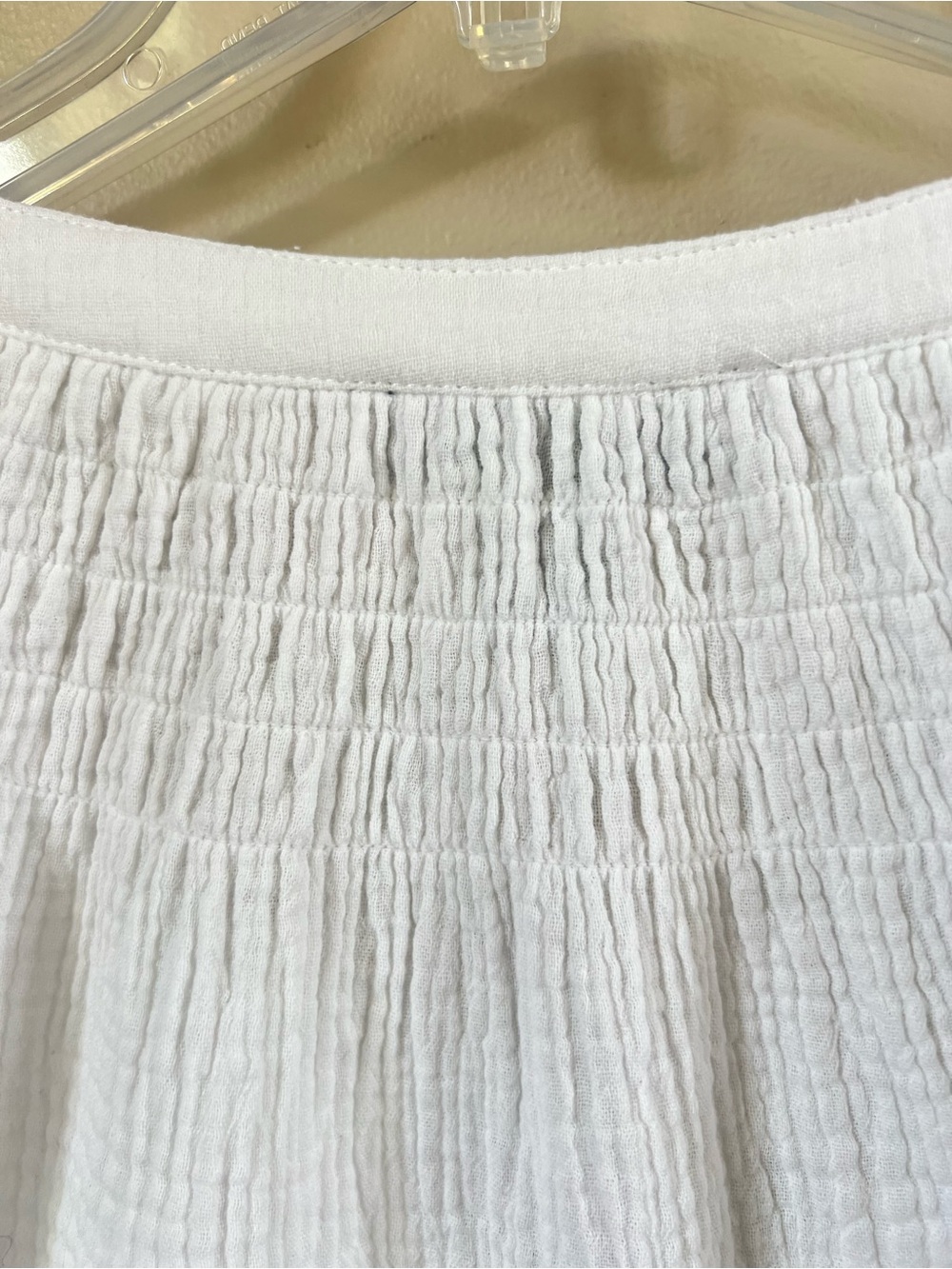 Mac and Me White Cotton Gauze Tie Neck Peasant Blouse 1X Boho Coastal 3/4 Sleeve - Picture 14 of 16